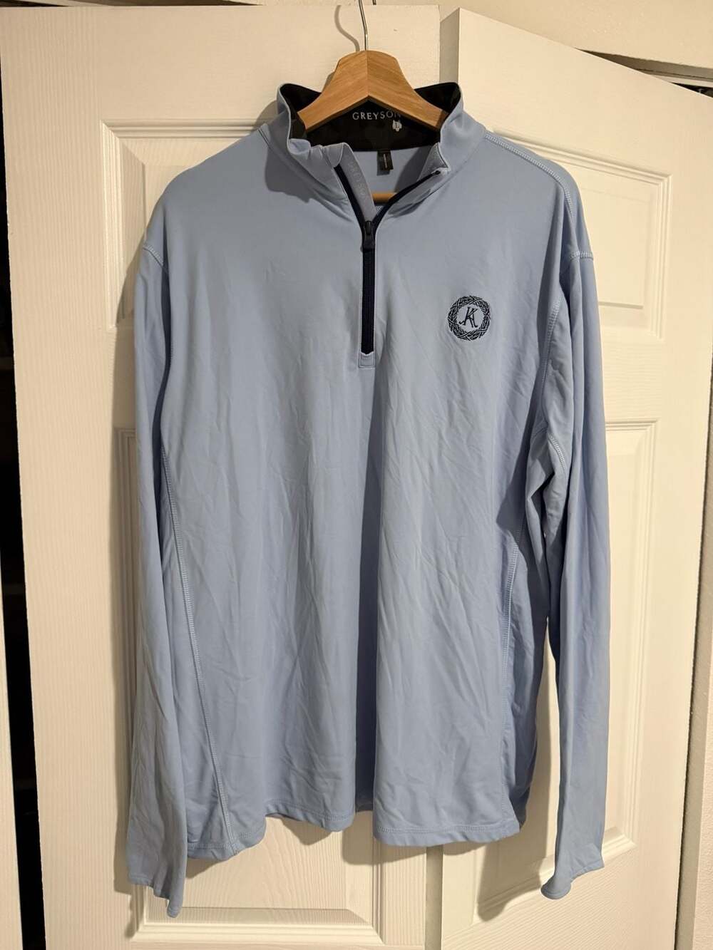 Greyson Tate Mockneck Quarter-Zip Pullover Light Blue Kohler Logo Size L